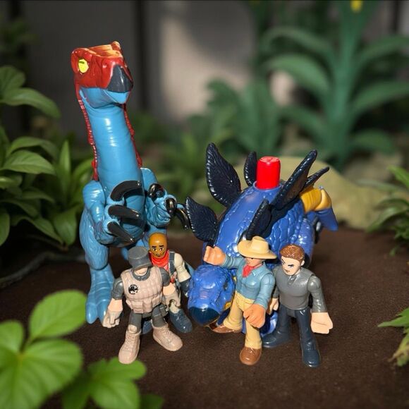FP Imaginext Jurassic World Therizinosaurus & Owen Stegosaurus & Dr. Grant - Picture 1 of 10